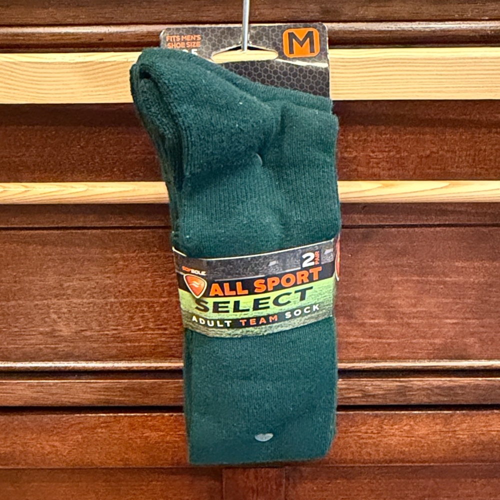 Sof Sole All Sport Select Men's Crew Sock Teal 2-Pack Size 5-9.5 NWT Athletic M